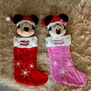 Disney Mickey and Minnie Red and Pink Stockings